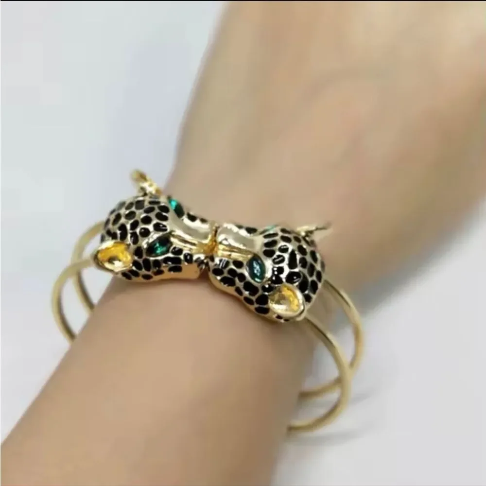 Double Head Jaguar Bangle Bracelet